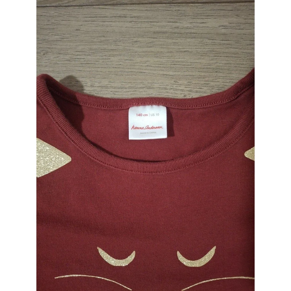Hanna Andersson Girls Long Sleeve Cat Character Dress Size 140 Girls 10